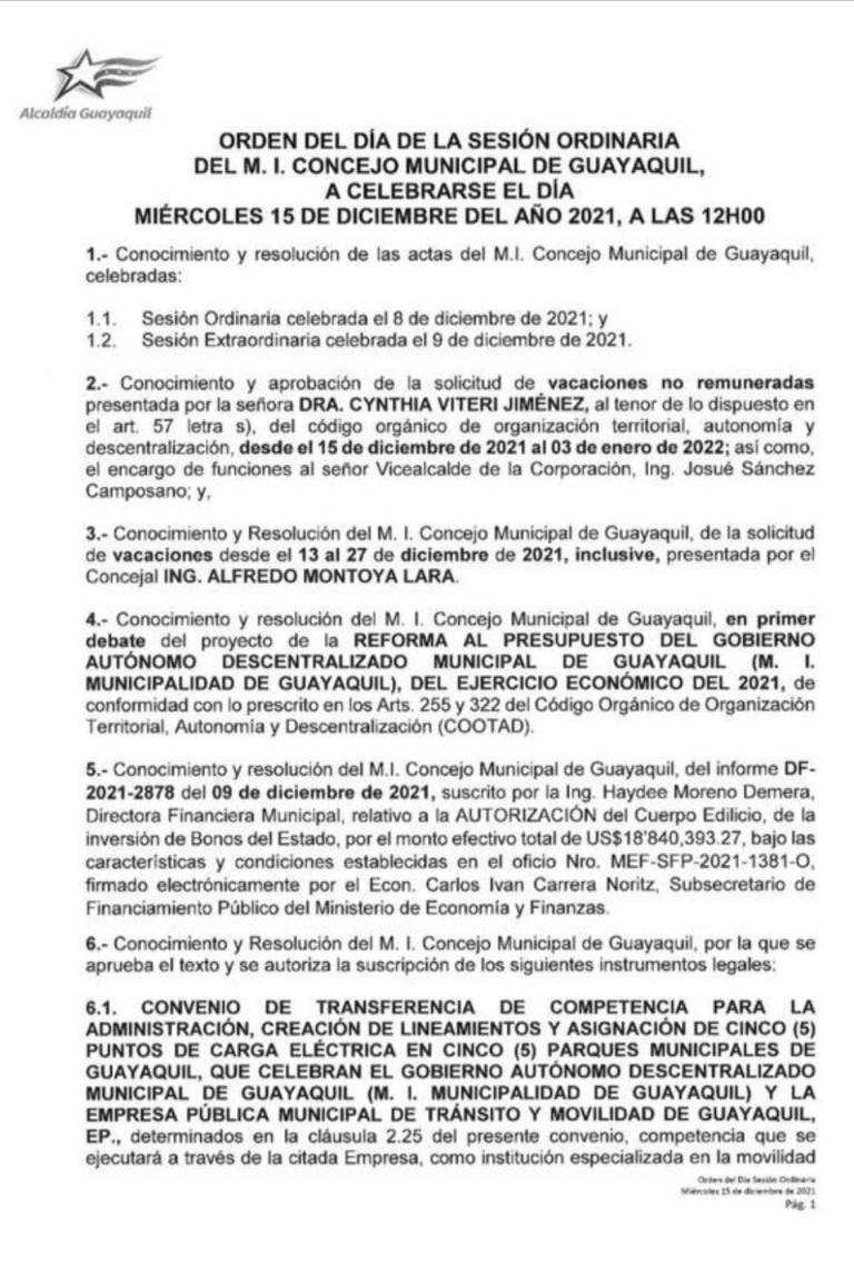 $!La alcaldesa de Guayaquil, Cynthia Viteri, se va de vacaciones por 20 días