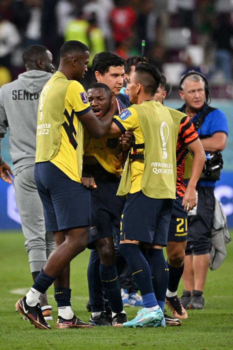 $!VIDEO: Jugadores de Ecuador lloran desconsoladamente al finalizar el partido con Senegal