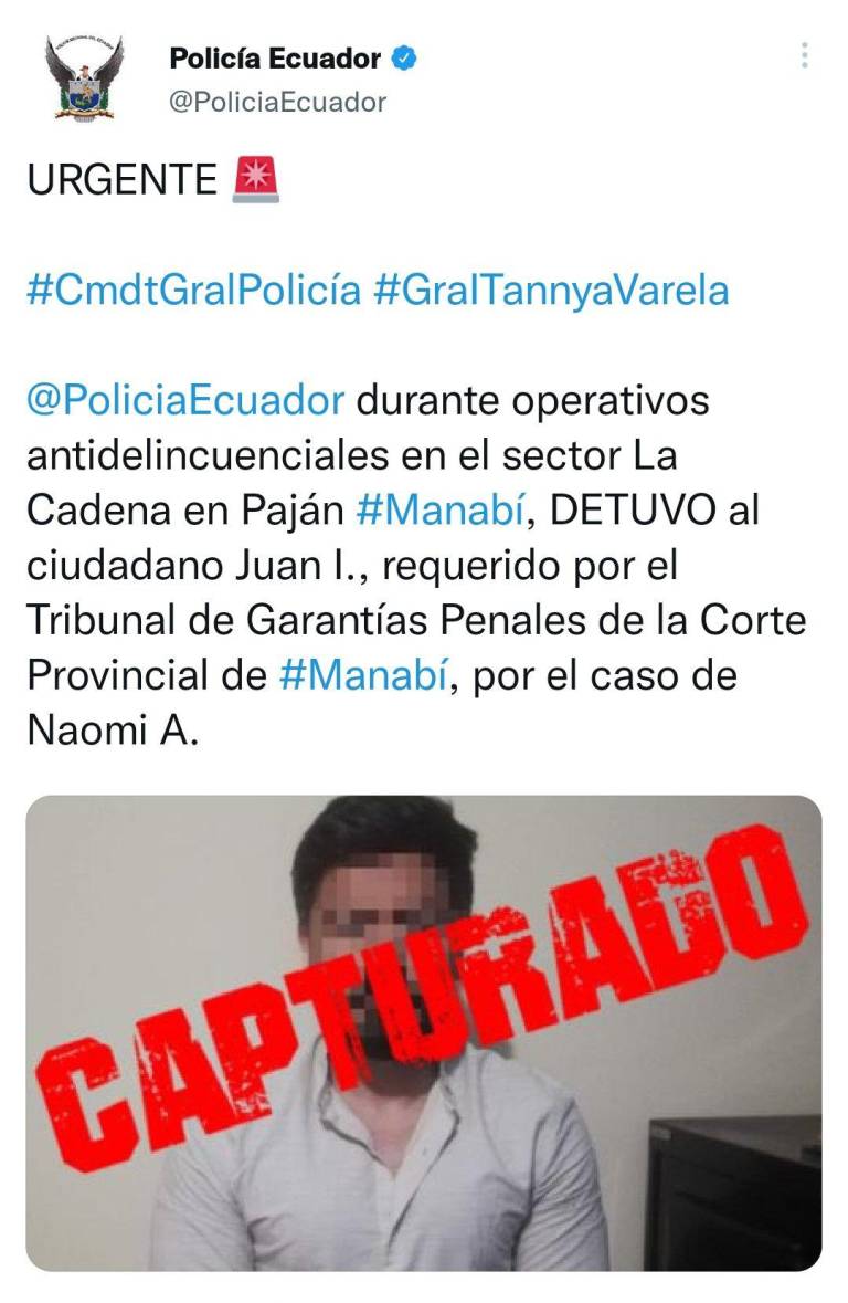 $!Caso Naomi Arcentales: liberan al fiscal Juan Carlos Izquierdo; Policía denuncia error y hackeo a su sistema