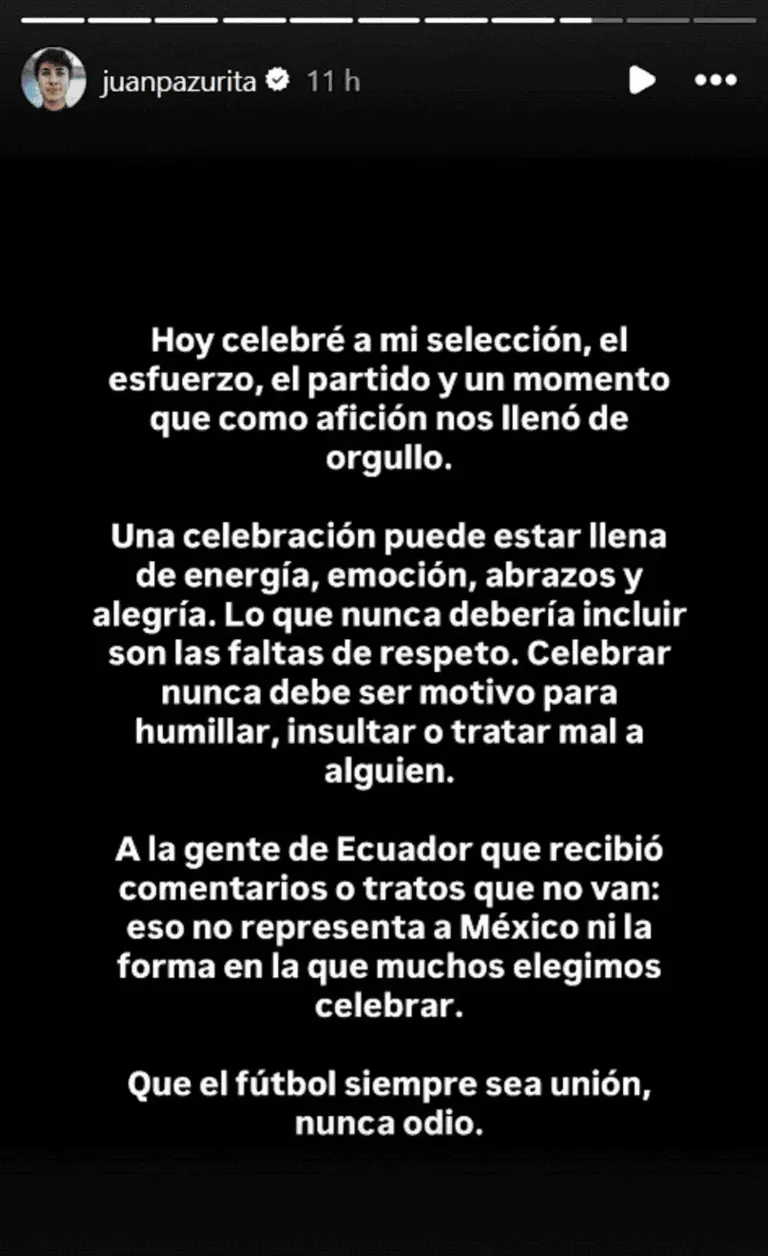 $!Juanpa Zurita afirmó que la violencia no representa a México.