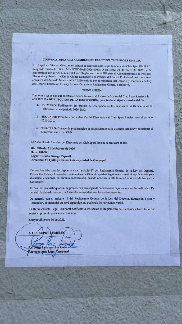$!El comunicado en donde se anuncia la fecha de elecciones, fue difundido por los socios del cuadro eléctrico.