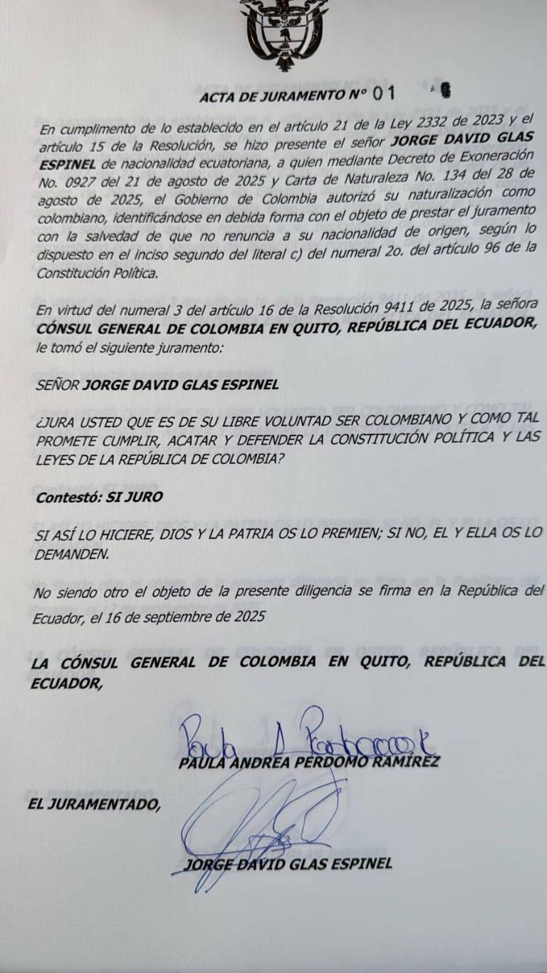 $!Gustavo Petro otorga nacionalidad colombiana a exvicepresidente Jorge Glas