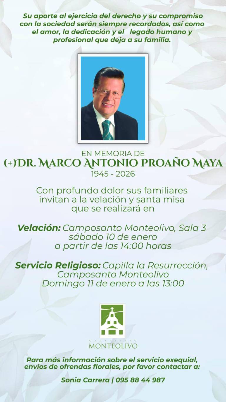 $!Marco Proaño Maya partió a los 81 años.