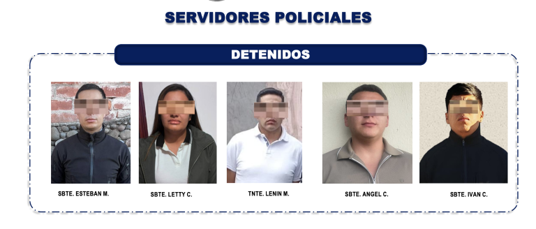 $!Ellos son los cinco policías detenidos.