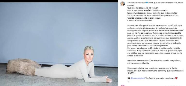 $!Montero define esta nueva etapa como una oportunidad para “volver a ser”.