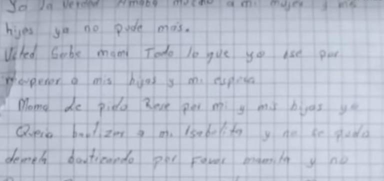 $!Esto revela la carta del autor del asesinato múltiple en Carchi: yo no quise sufrir más