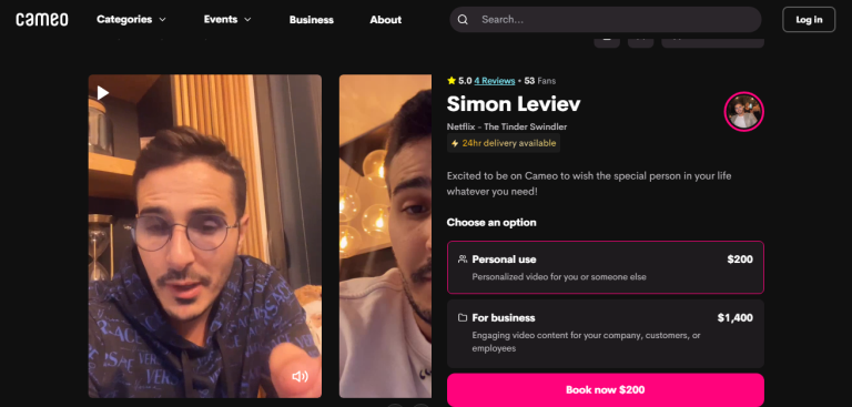 El 'Estafador de Tinder' ahora vende saludos por internet. Cobra hasta 1,400 dólares