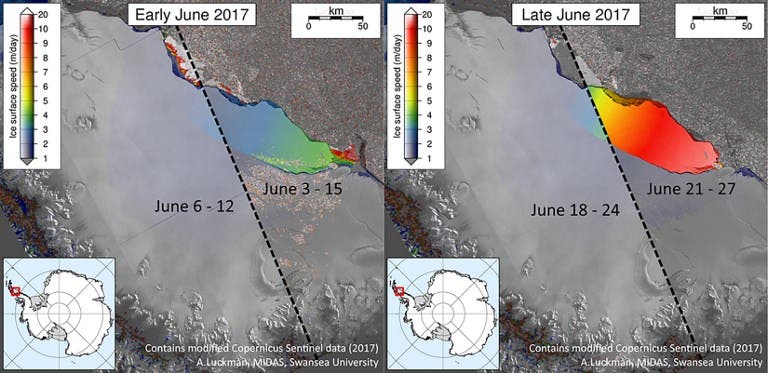 Uno de los mayores iceberg se desprende en la Antártida