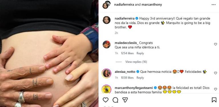 $!Las redes de la pareja se llenó de felicitaciones tras el anuncio.