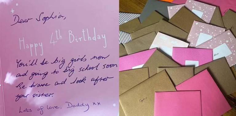 $!Al igual que en Postada: Te amo. Padre con tumor cerebral dejó 30 cartas para sus hijas antes de morir