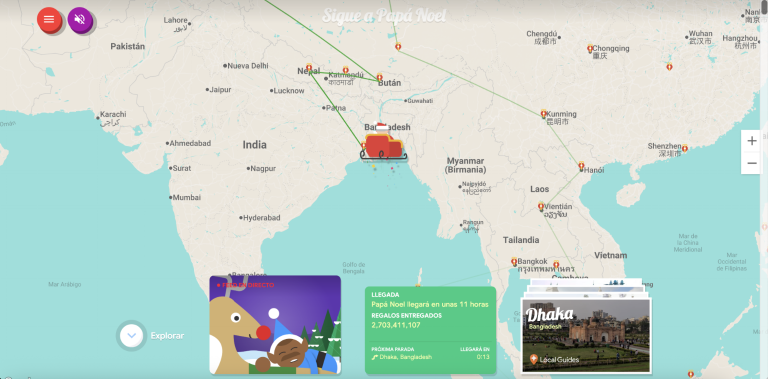 $!Mapa en vivo del recorrido de papá Noel