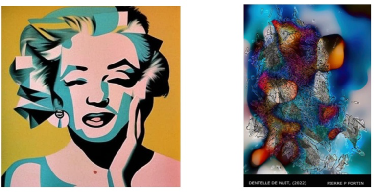 $!Cubist, Marilyn Monroe, Dennis Flynn (2023). Dentelle de Nuit, Pierre Fortin (2023).