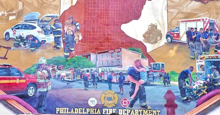 $!Mural en honor al Cuerpo de Bomberos de Filadelfia