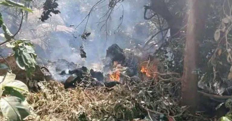 $!Así quedo el helicóptero en el que murió Michele Sensi-Contugi.