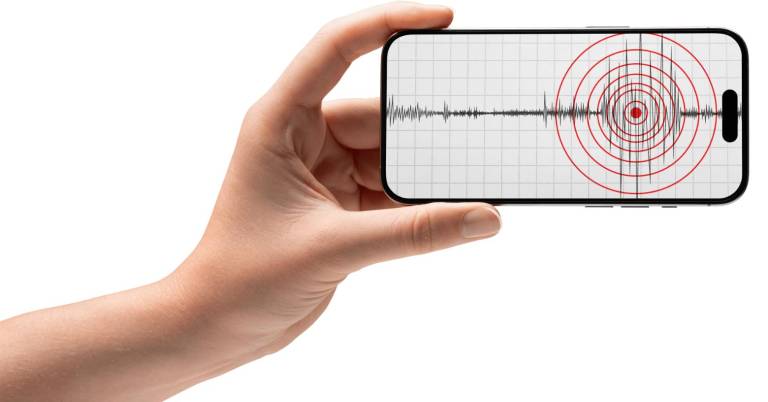 $!Fotografía referencial de una alerta de terremoto en Iphone.