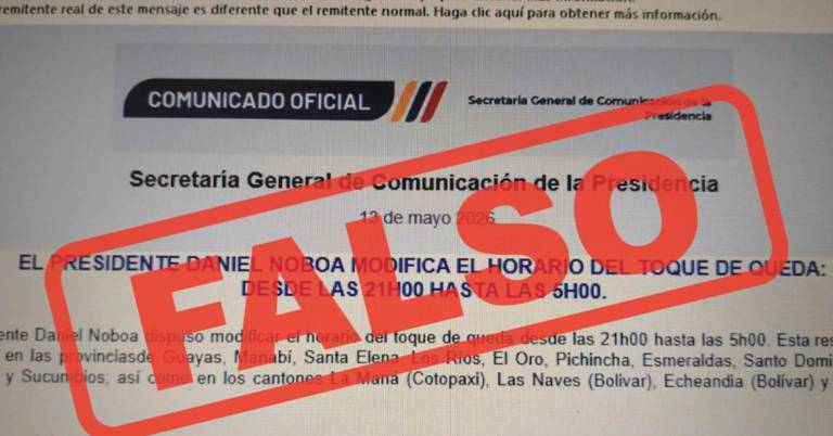 $!Fotografía de comunicado falso que anuncia cambios en horario de toque de queda en Ecuador.