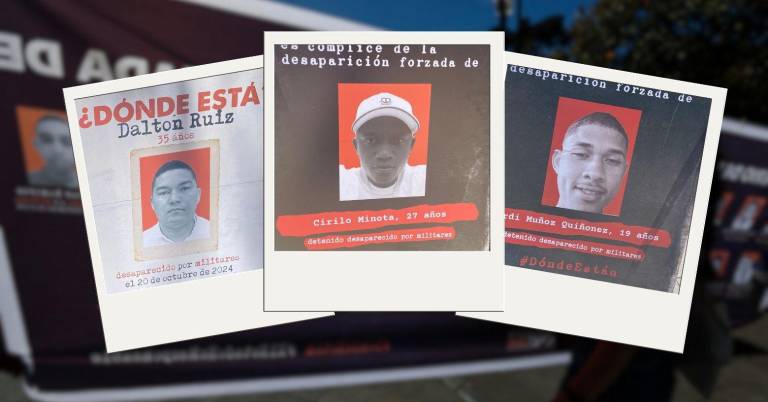 $!Dalton Ruiz, Cirilo Minota y Fardi Muñoz desaparecidos durante operativos militares.