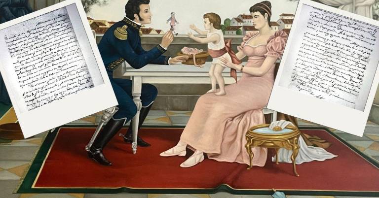 $!En la casa de Sucre se exhibe esta pintura, quizás la única reproducción de una escena de la fugaz vida familiar.