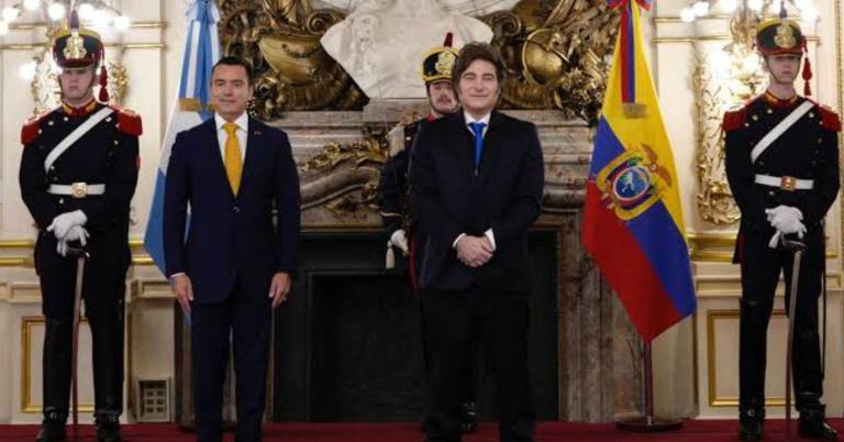 $!Daniel Noboa junto a Javier Milei en la Casa Rosada.