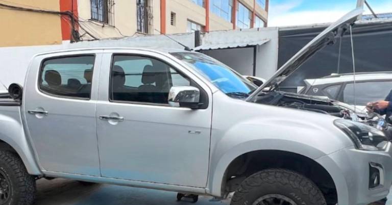 $!Una de las camionetas robadas.