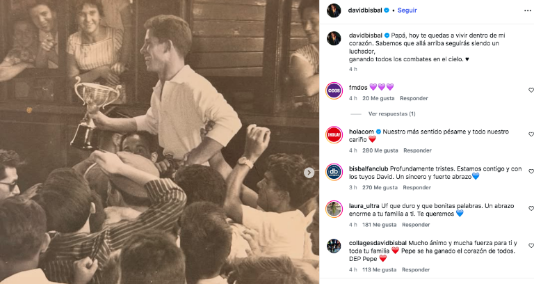 $!David Bisbal compartió una emotiva publicación dándole el último adiós a su progenitor.