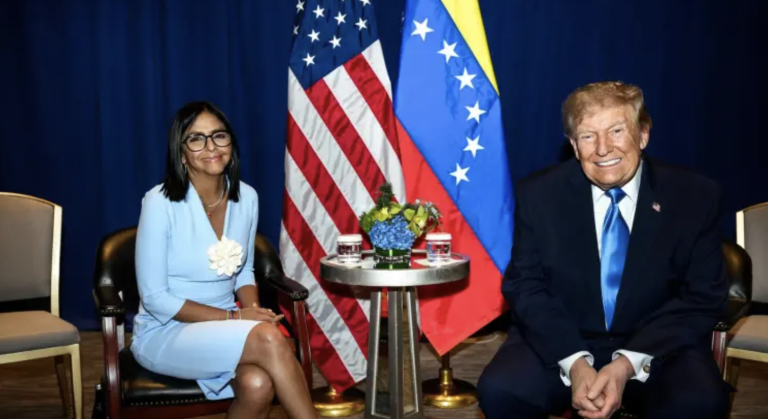 $!Reunión entre Donald Trump y Delcy Rodríguez.