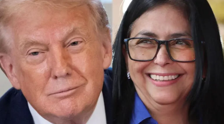 $!Donald Trump y Delcy Rodríguez.