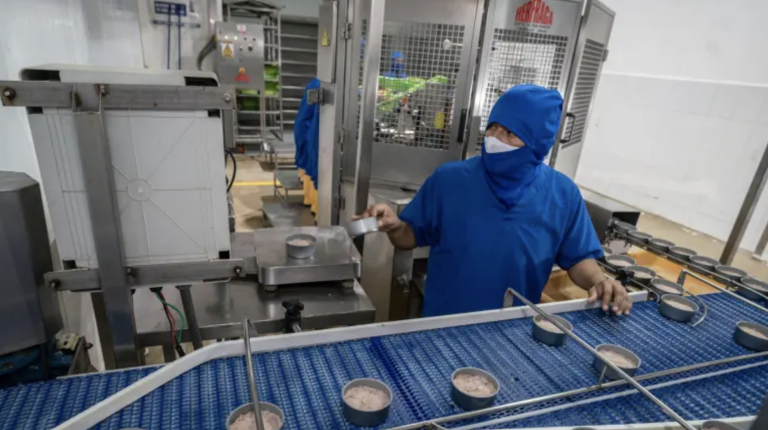 $!Trabajar opera máquina que sirve para la producción de enlatados de pescado.