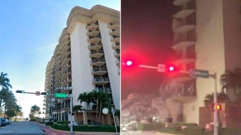 $!El antes y después del edificio de Miami.