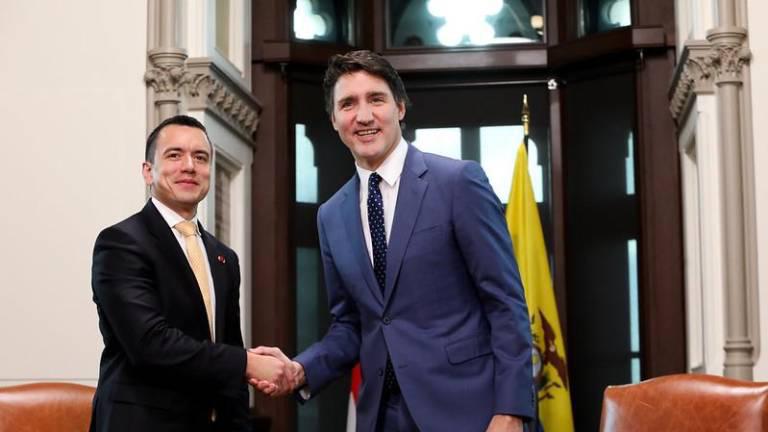 $!Daniel Noboa tras reunirse con el Primer Ministro de Canadá, Justin Trudeau, este martes 5 de marzo.