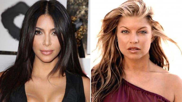 Kim Kardashian y Fergie sorprenden al posar sin maquillaje