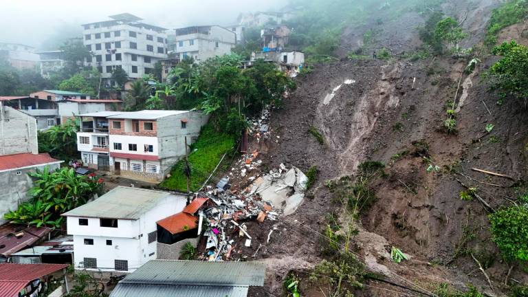 $!Vista de la zona del desastre en el cantón Piñas.