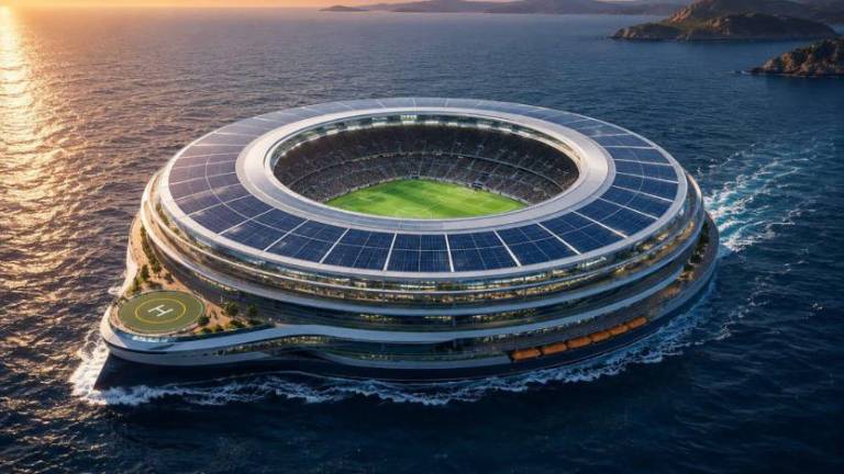 El estadio flotante, proyecto del arquitecto Mark Fenwick.
