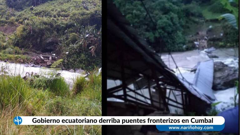 $!Puentes destruidos en la frontera de Colombia y Ecuador.