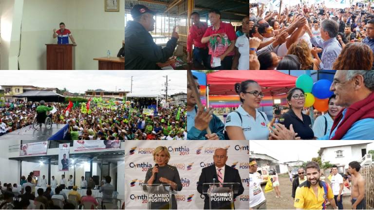 Candidatos realizan recorridos de campaña en Quito