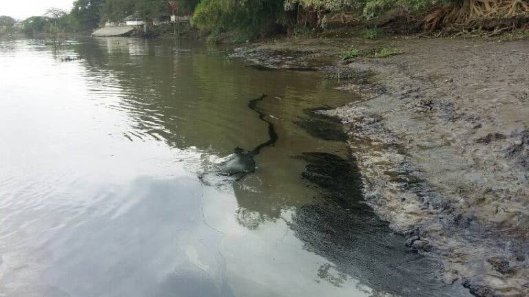 Identifican a responsable de mancha de aceite en río Daule