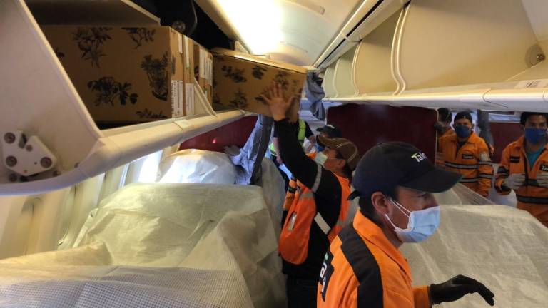 Carga de exportación ecuatoriana se transportó en avión de pasajeros