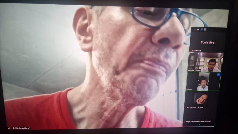 $!Captura de una reunión virtual que muestra a Jorge Glas, difundida este martes por el mandatario Gustavo Petro.