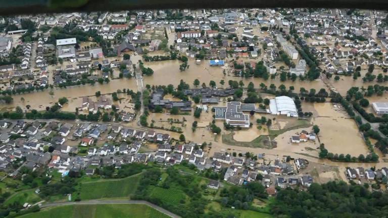 $!Una foto aérea del alcance de las inundaciones en Alemania.