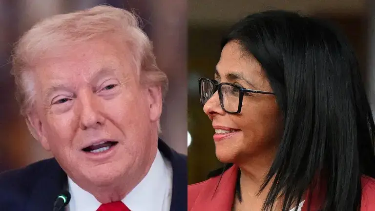 $!Donald Trump y Delcy Rodríguez.