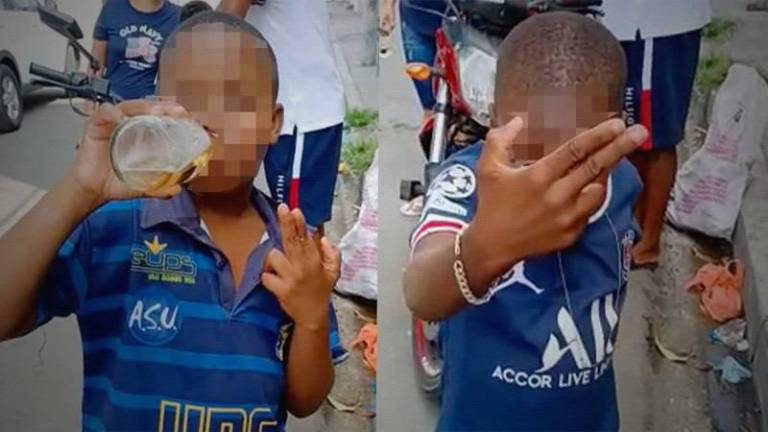 Video y foto muestran a niños libando y con armas de fuego en Guayaquil; la Policía investiga