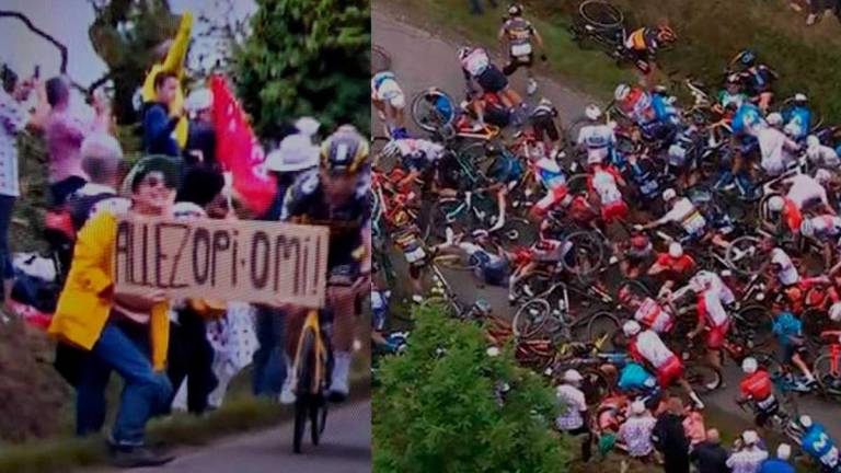 Arrestan a la aficionada del Tour de Francia que causó la caída de más de 20 ciclistas; uno de ellos se rompió los brazos