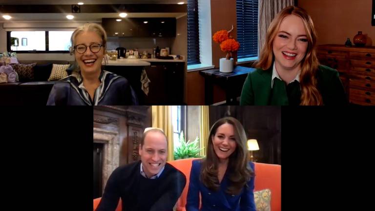 Los duques de Cambridge conversaron con Emma Stone