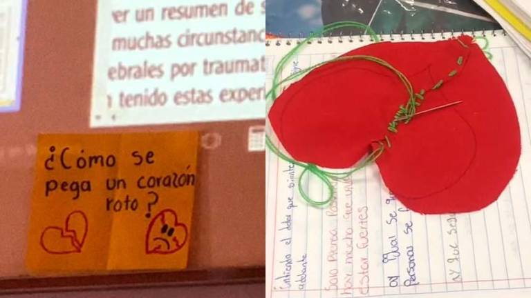 Maestra enseña a sus alumnos cómo curar un corazón roto