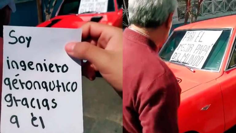 Hijo le regala a su padre el auto que vendió para pagarle la universidad