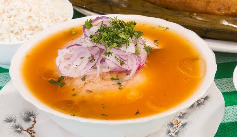 $!El encebollado ecuatoriano también participa en los cuartos de final del Mundial de los Desayunos.