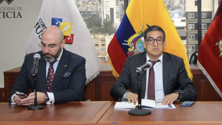 Mario Godoy, presidente del Consejo de la Judicatura, y José Suing, titular de la Corte Nacional de Justicia.