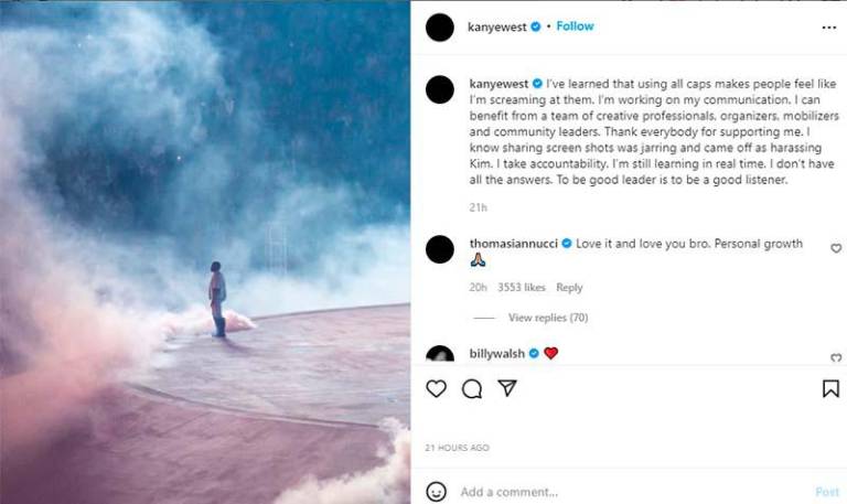 $!Kanye West se disculpa con Kim Kardashian por acosarla en redes sociales