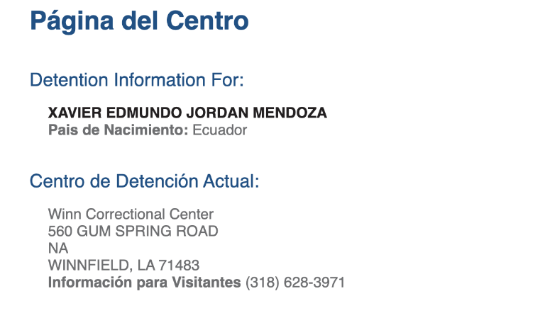 $!Ubicación del centro de detención donde permanece Xavier Jordán .