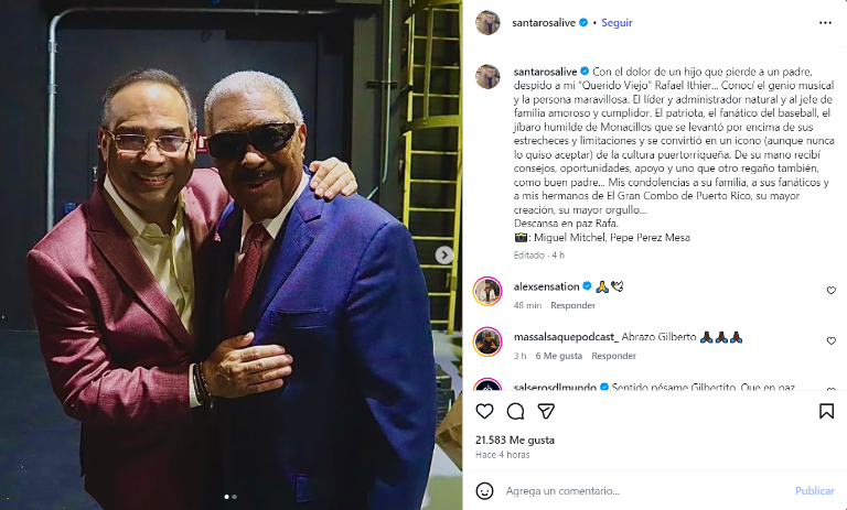 $!Gilberto Santa Rosa junto a Ithier.